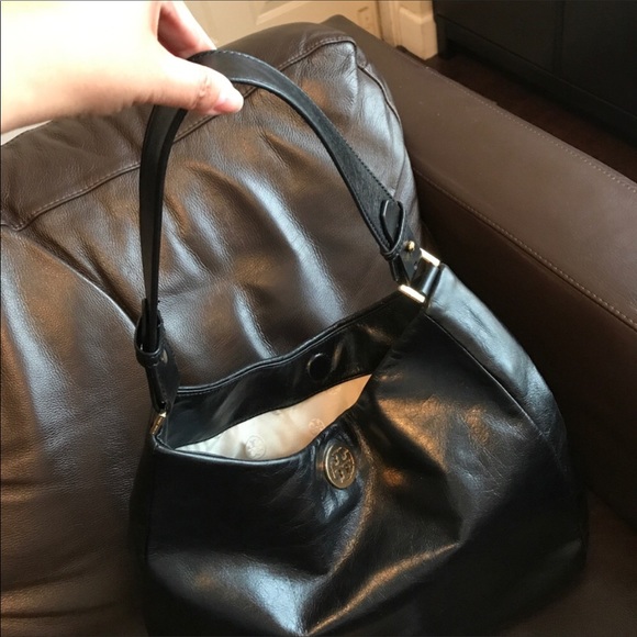 Tory Burch Black Dena Leather Hobo - Picture 6 of 10